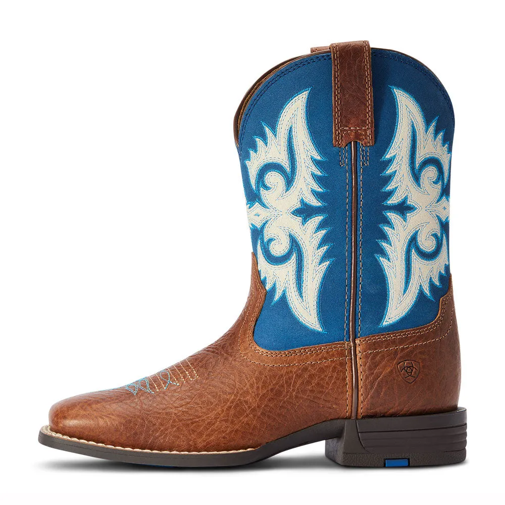 10042597 Ariat Kids Lonestar Western Cowboy Boots - Red Dirt Road/ Blue Waves