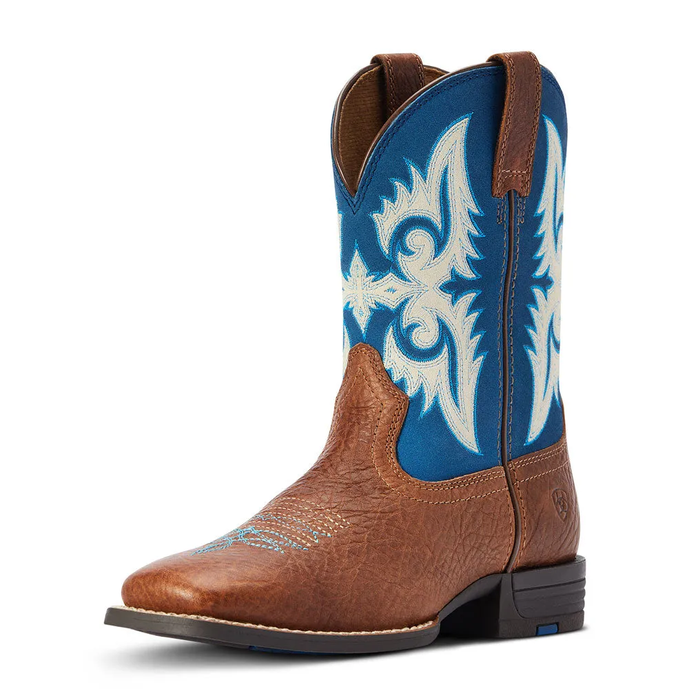 10042597 Ariat Kids Lonestar Western Cowboy Boots - Red Dirt Road/ Blue Waves