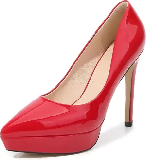 12CM/4.72IN Women's Closed Toe Platform High Heels Stiletto Dress High Heeled Wedding Party Office Pumps Shoes
