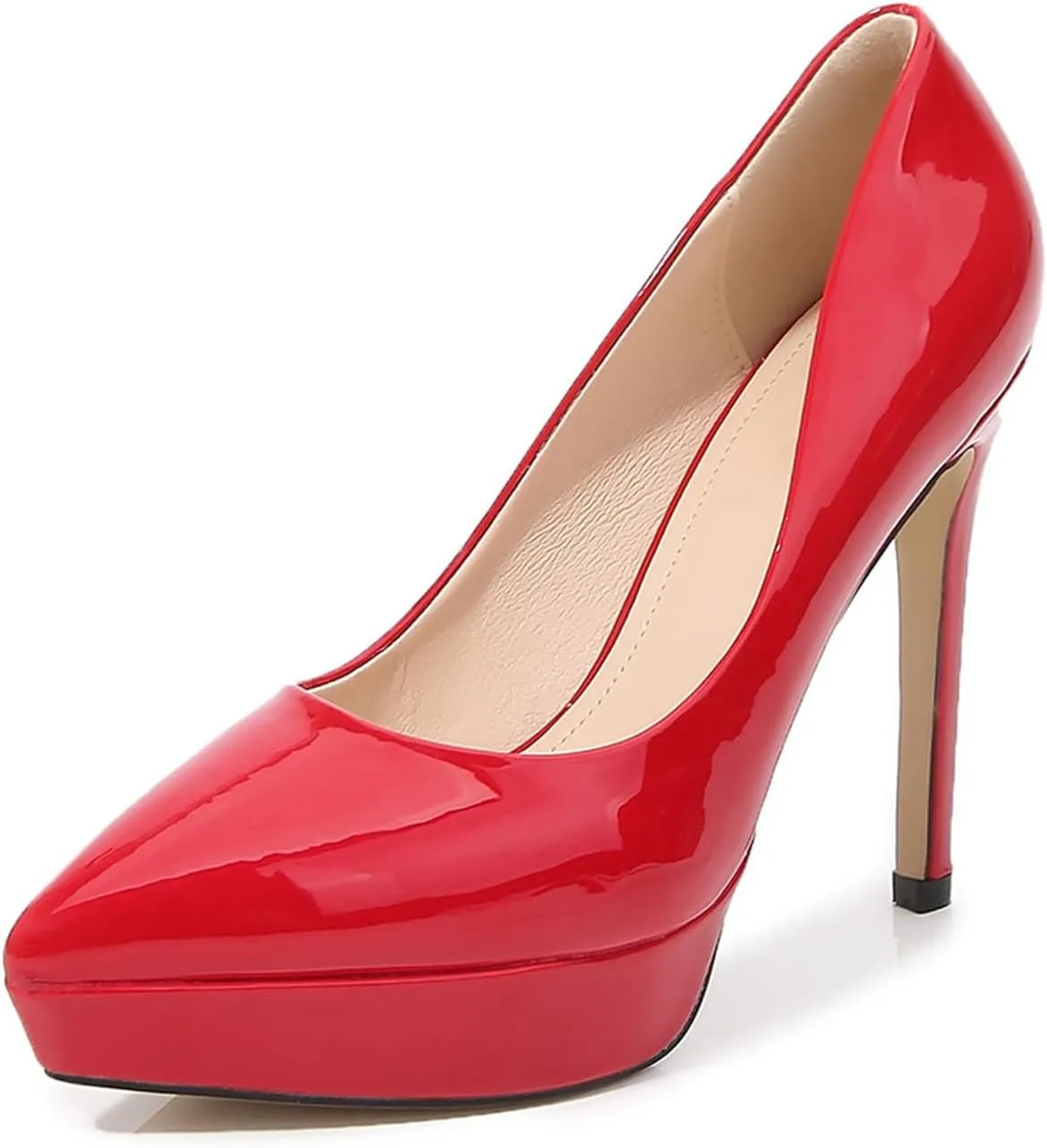 12CM/4.72IN Women's Closed Toe Platform High Heels Stiletto Dress High Heeled Wedding Party Office Pumps Shoes