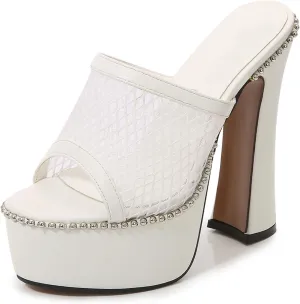 14CM/5.51IN Women's Exposed Toe Platform High Heels Shoes Chunky Heels Dress High Heeled Wedding Party Office Pumps Shoes Sizes 35-46