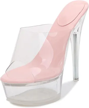 14CM/5.51IN Women's Exposed Toe Sandals Platform High Heels Shoes Stiletto Heels Dress High Heeled Wedding Party Office Pumps Shoes