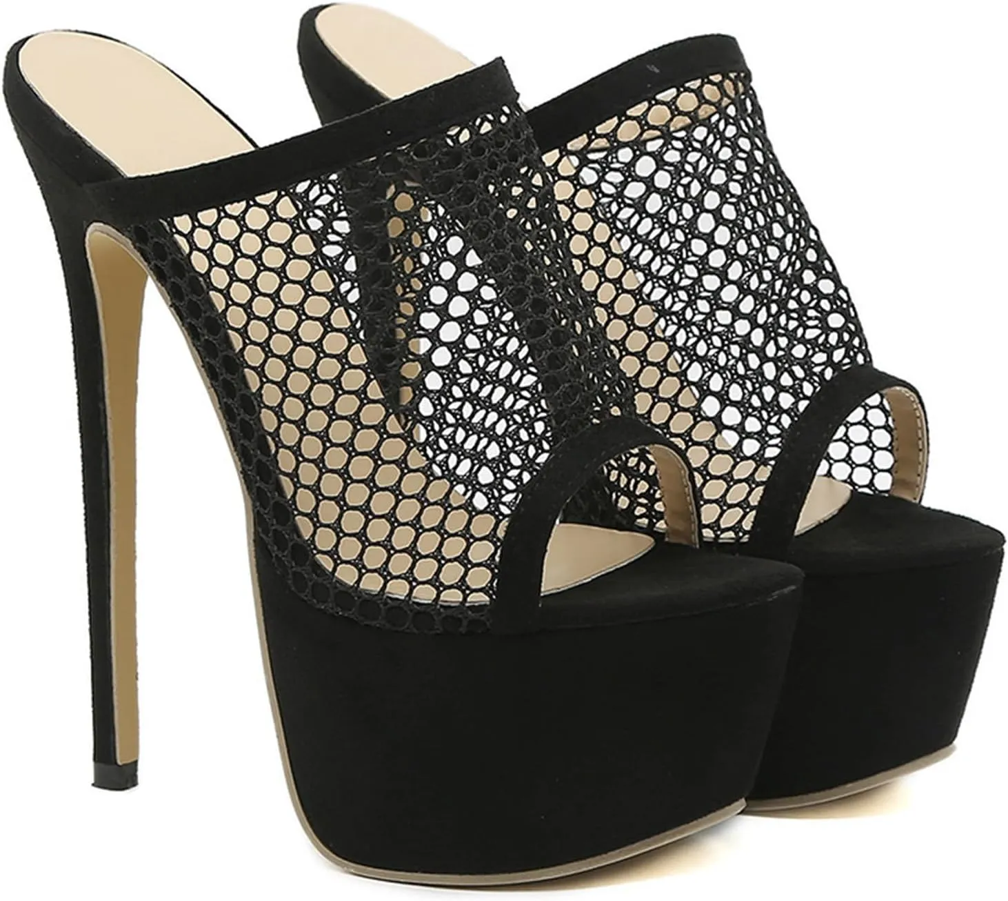 16CM/6.30IN Women's Fashion High Heels Ladies Open Toe Stiletto High Heels Sexy Comfy Weddings Party Evening Dress Shoes for Women