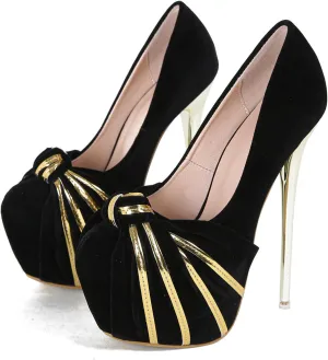16CM/6.30IN Women's Fashion Personality High Heels Ladies Faux Suede Pumps Party Evening Dress Shoes Pole Dancer Stripper