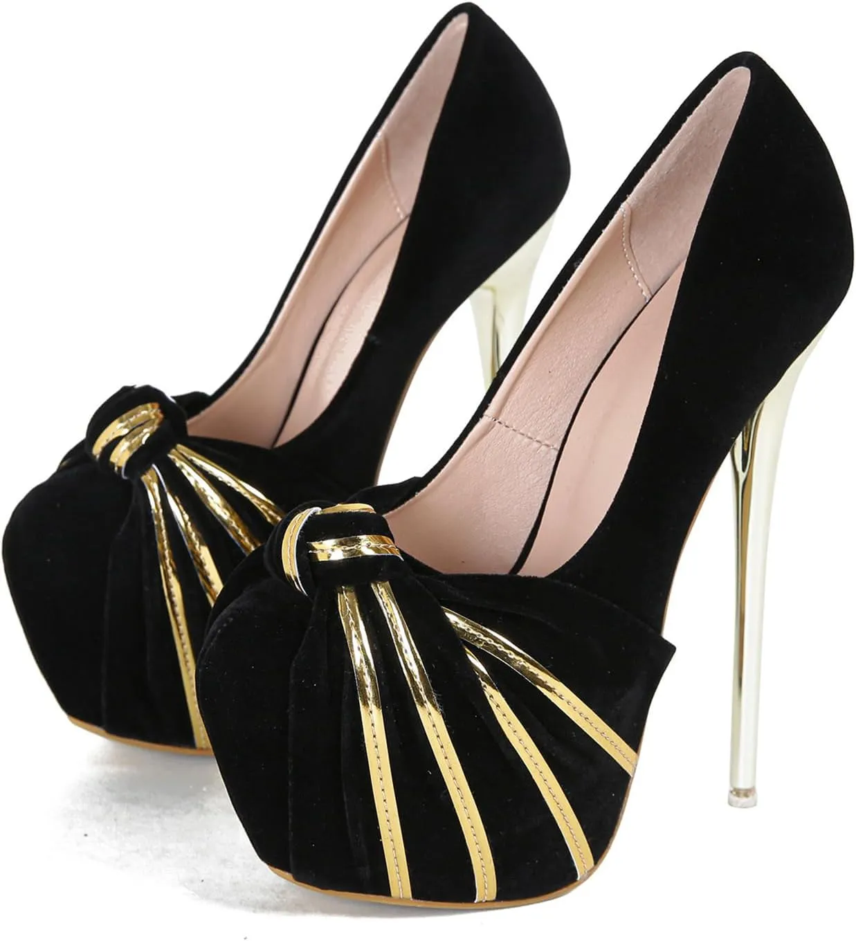 16CM/6.30IN Women's Fashion Personality High Heels Ladies Faux Suede Pumps Party Evening Dress Shoes Pole Dancer Stripper