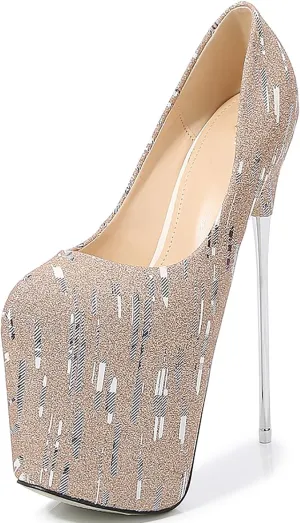 19CM/7.48IN Women Sexy Super High Stiletto Heels Pumps Pole Dance Shoes Stripper High Heels Thin High Heels Dress Wedding Party Shoes Ladies Stiletto Big Size 34-50