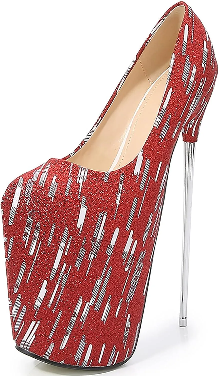 19CM/7.48IN Women Sexy Super High Stiletto Heels Pumps Pole Dance Shoes Stripper High Heels Thin High Heels Dress Wedding Party Shoes Ladies Stiletto Big Size 34-50