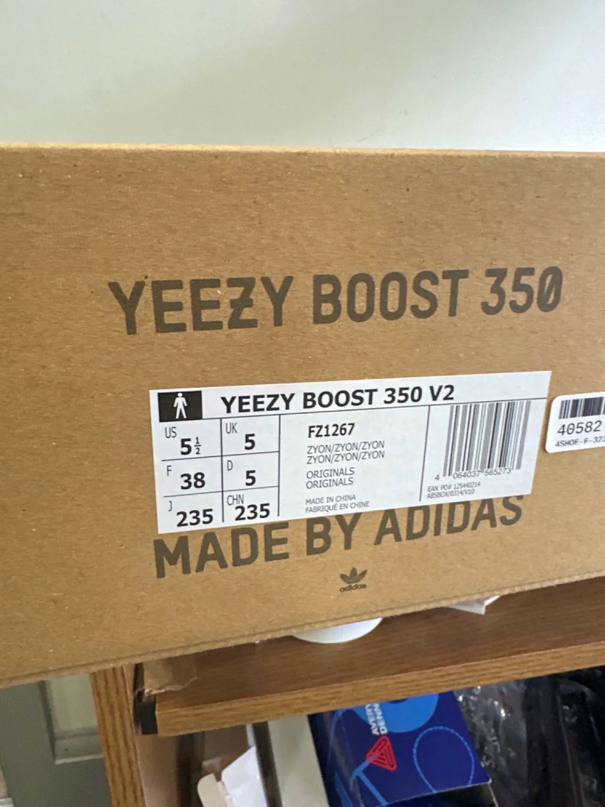 Adidas FZ1267 Yeezy Boost 350 V2 'Zyon' Trainers UK 5 