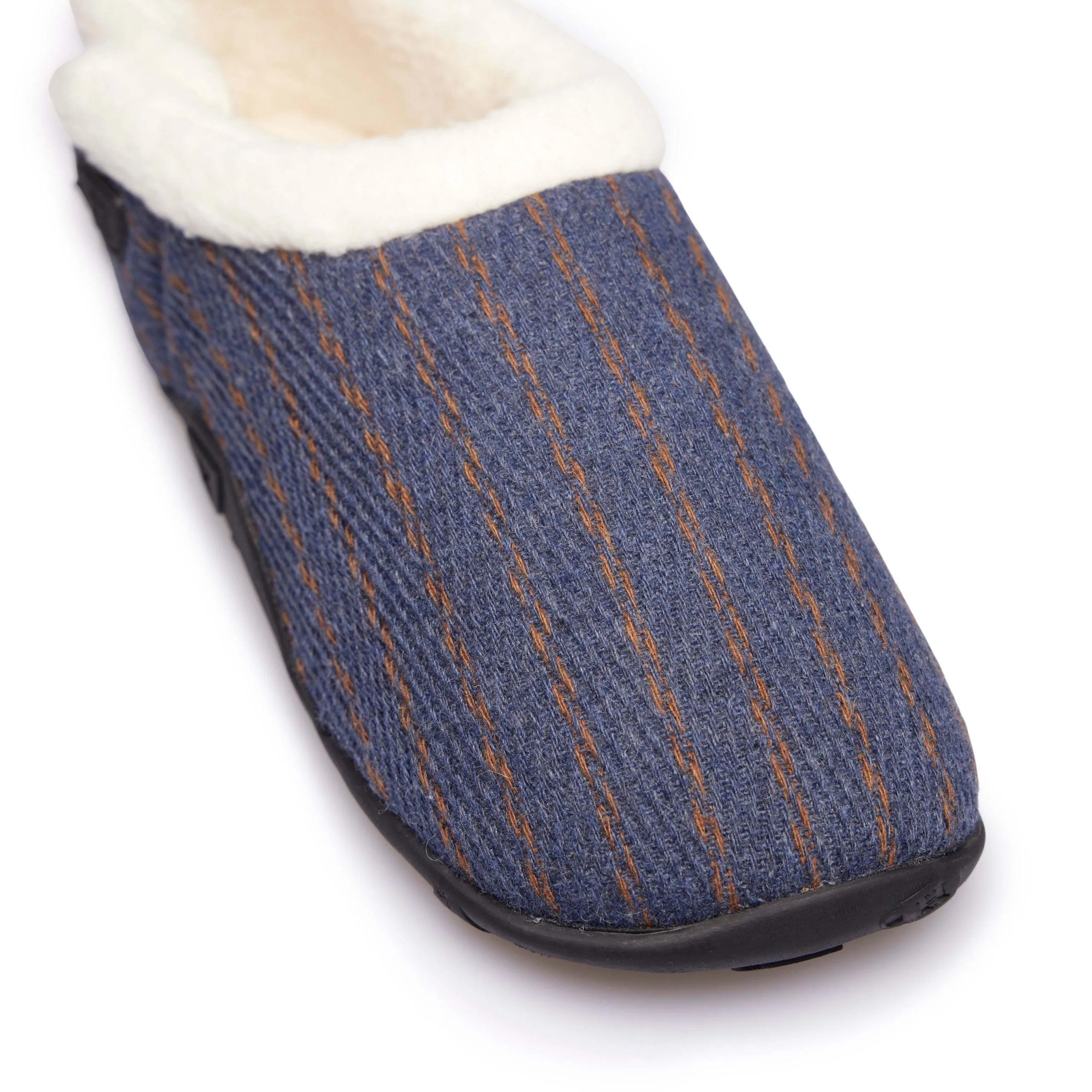 Alex - Blue Rust Pinstripe Men's Slippers
