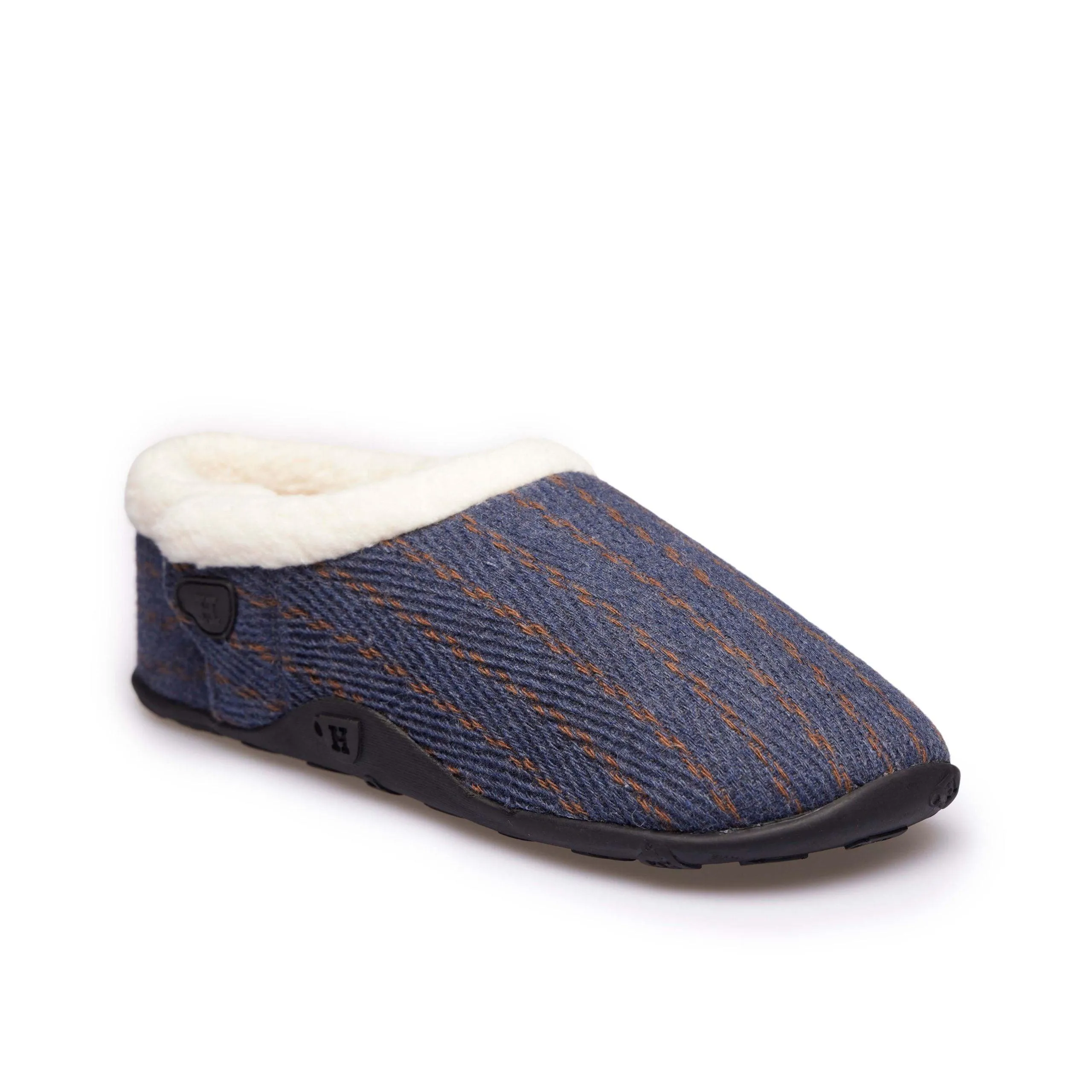 Alex - Blue Rust Pinstripe Men's Slippers