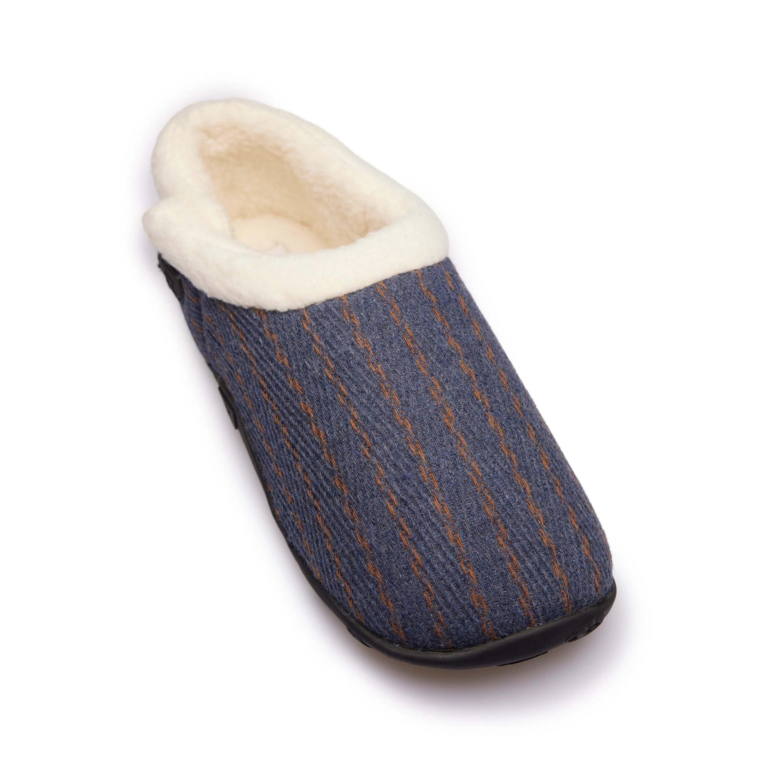 Alex - Blue Rust Pinstripe Men's Slippers