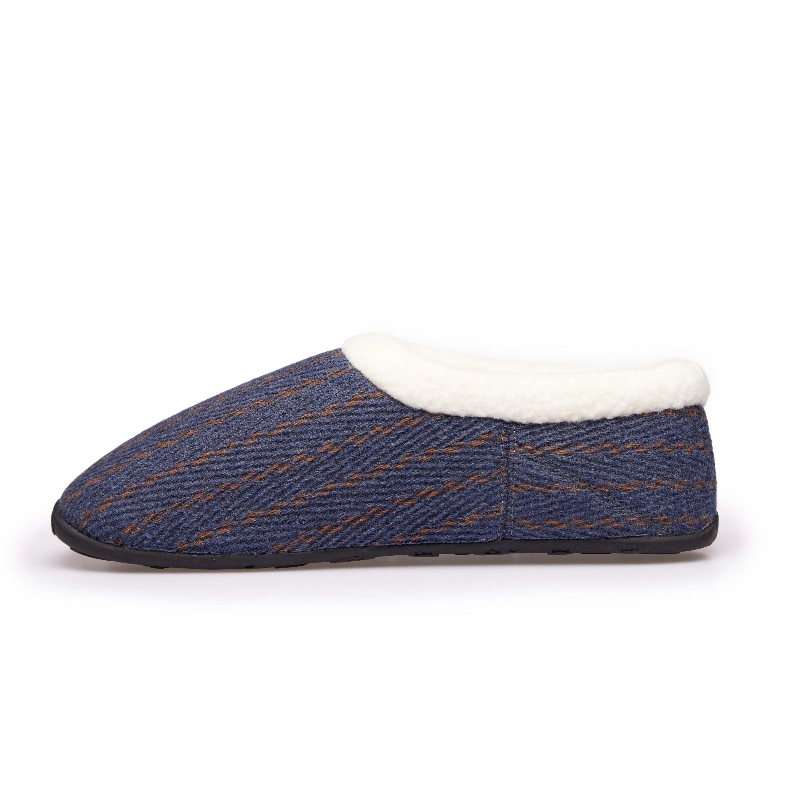Alex - Blue Rust Pinstripe Men's Slippers