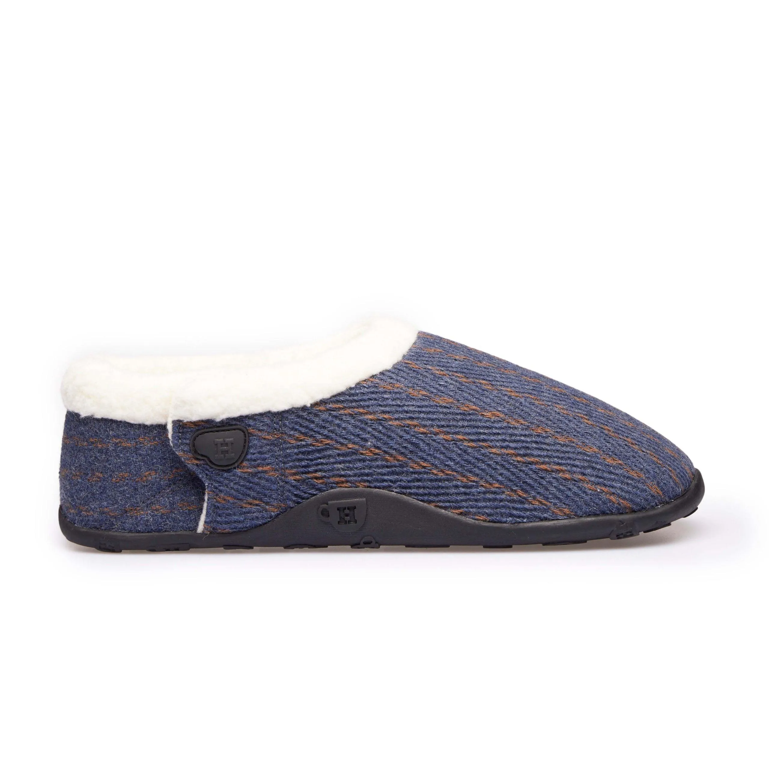 Alex - Blue Rust Pinstripe Men's Slippers