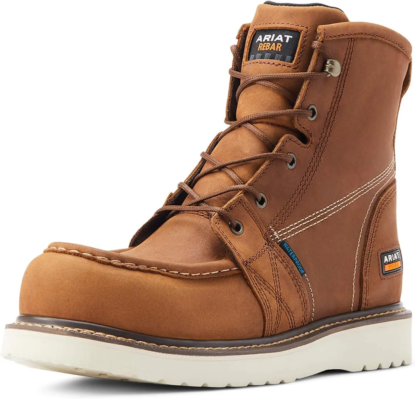 Ariat Men's Rebar Wedge Moc Toe 6" Waterproof Composite Toe Work Boot