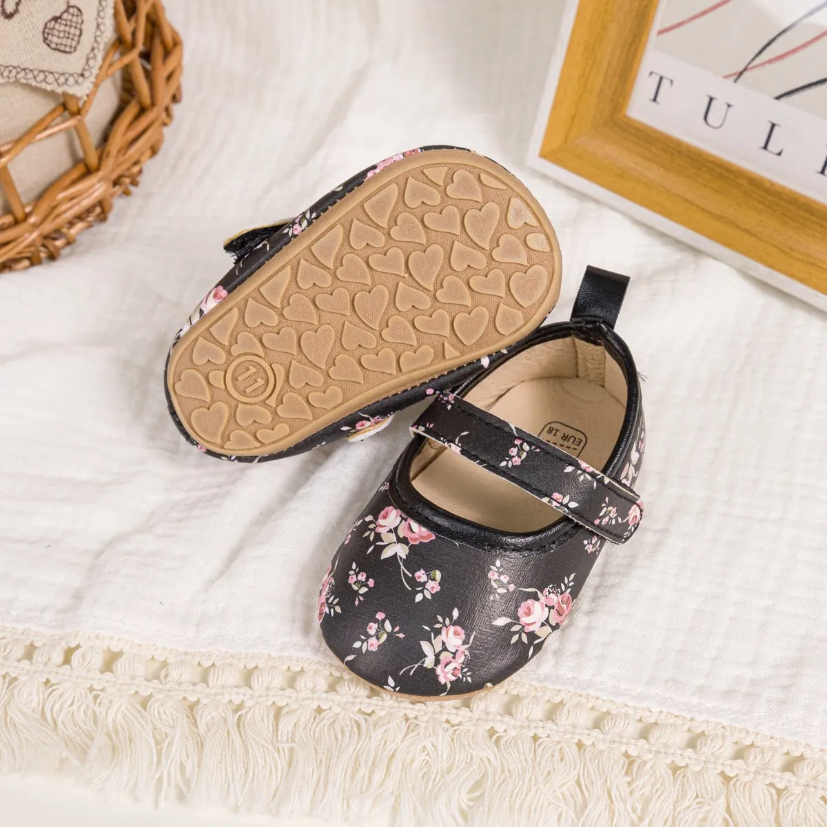 Beloved Blossom Slippers-Black