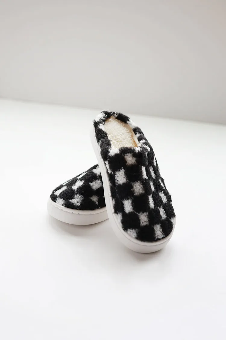 Black and White Checkered Slippers