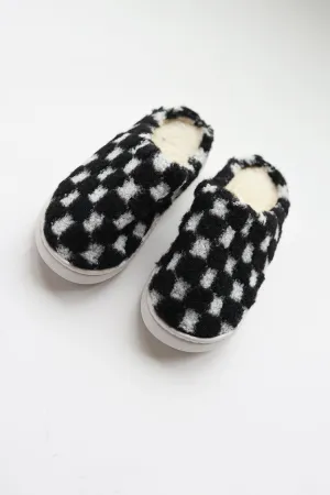 Black and White Checkered Slippers