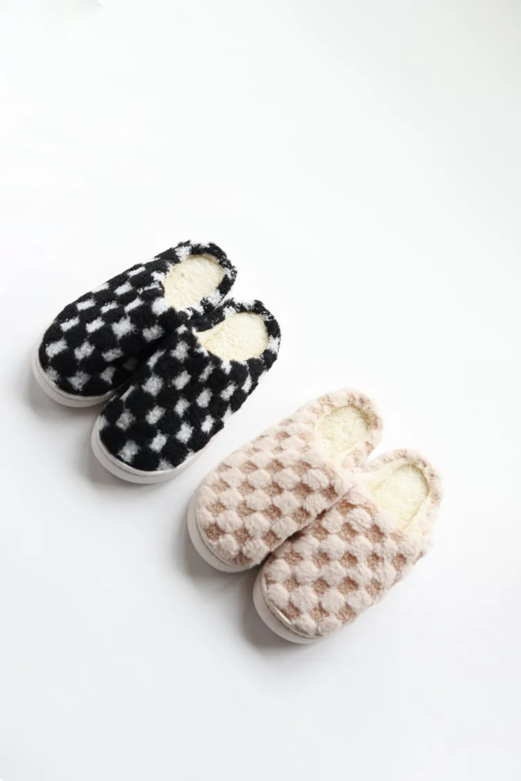 Black and White Checkered Slippers