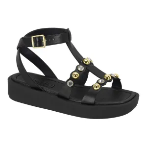 Black Studded Chunky Sandals