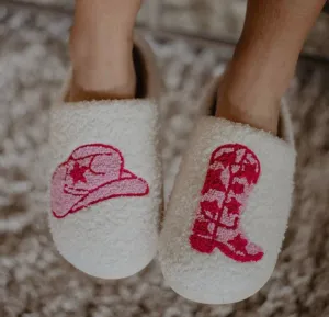 Cowboy Boot and Hat House Slippers