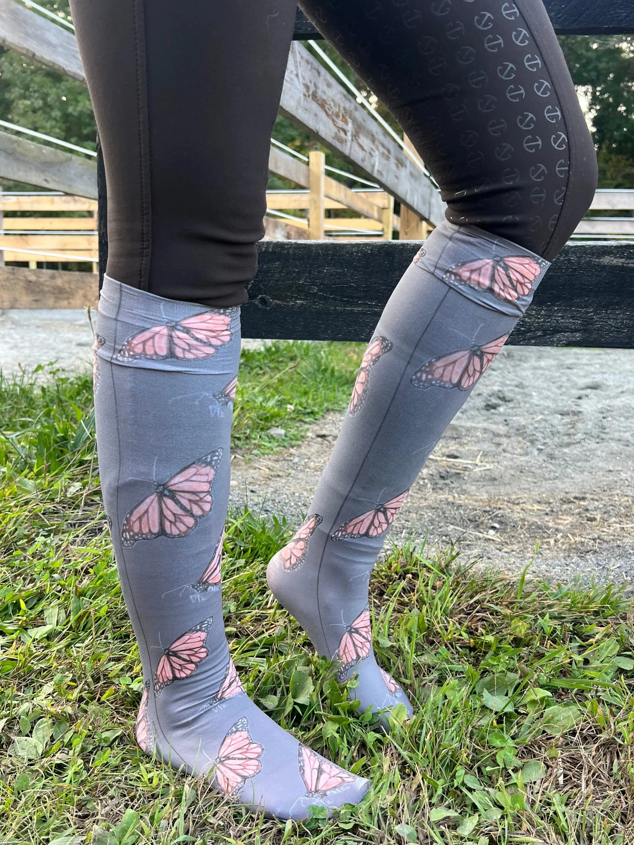 Deinhardt Designs Prints with a Purpose MONARCH Riding Socks