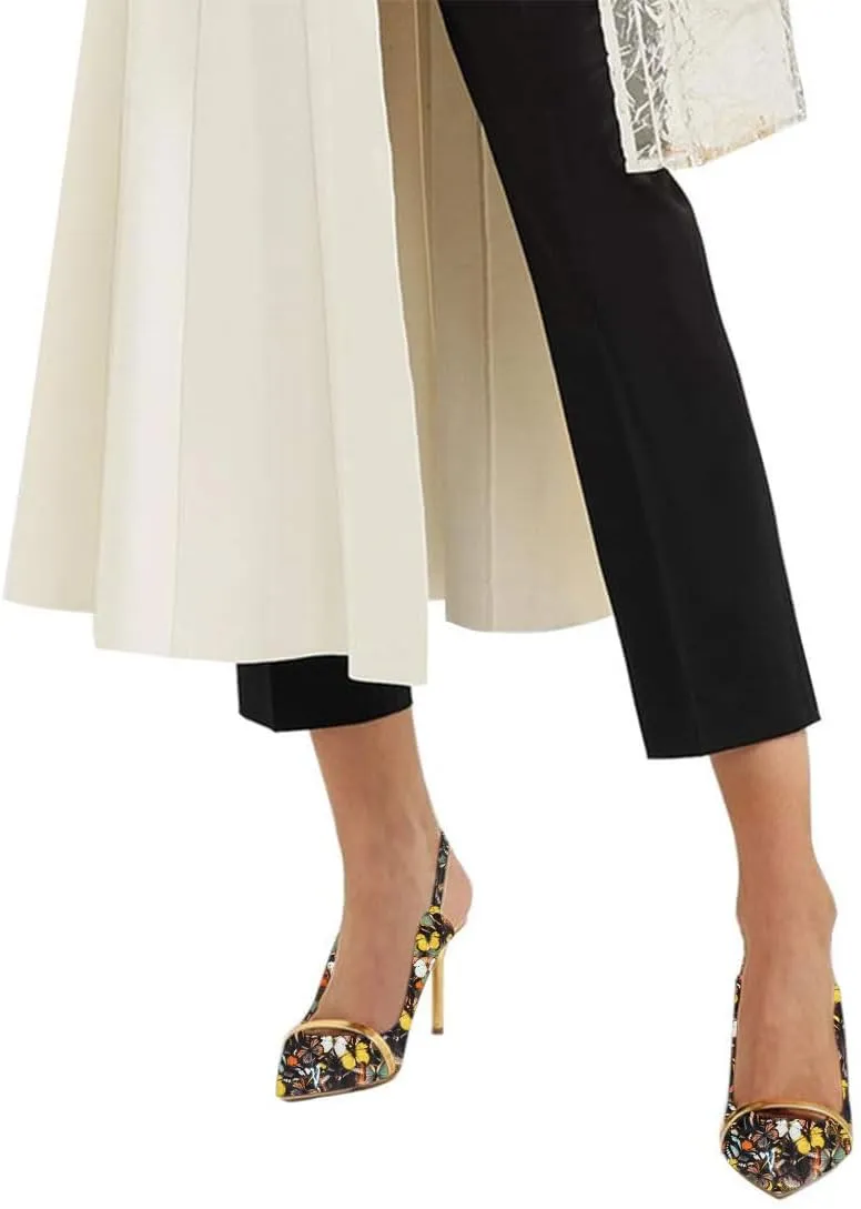 FSJ Women Classy Pointed Toe Thin High Heel Slingback Pump Office Prom Dress Shoes Size 4-15 US