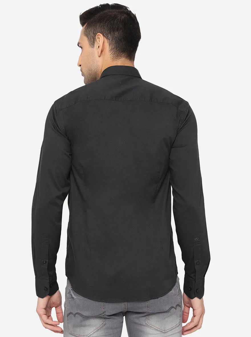 Gull Grey Solid Slim Fit Casual Shirt | JadeBlue