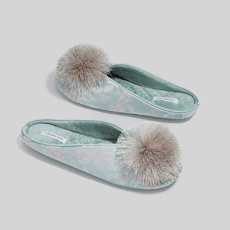 House Slippers with Pom
