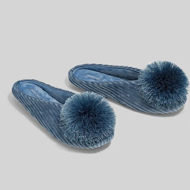 House Slippers with Pom