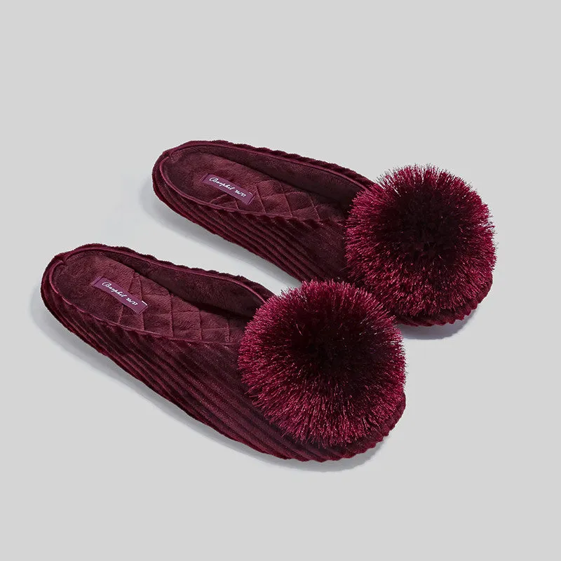 House Slippers with Pom
