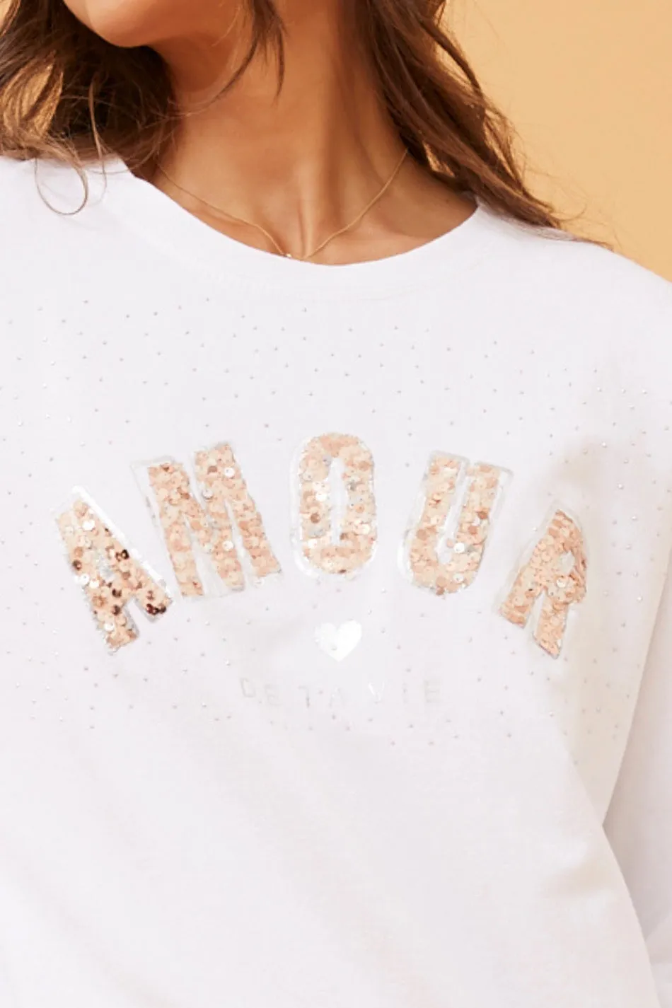 IZEL SEQUIN GRAPHIC TOP