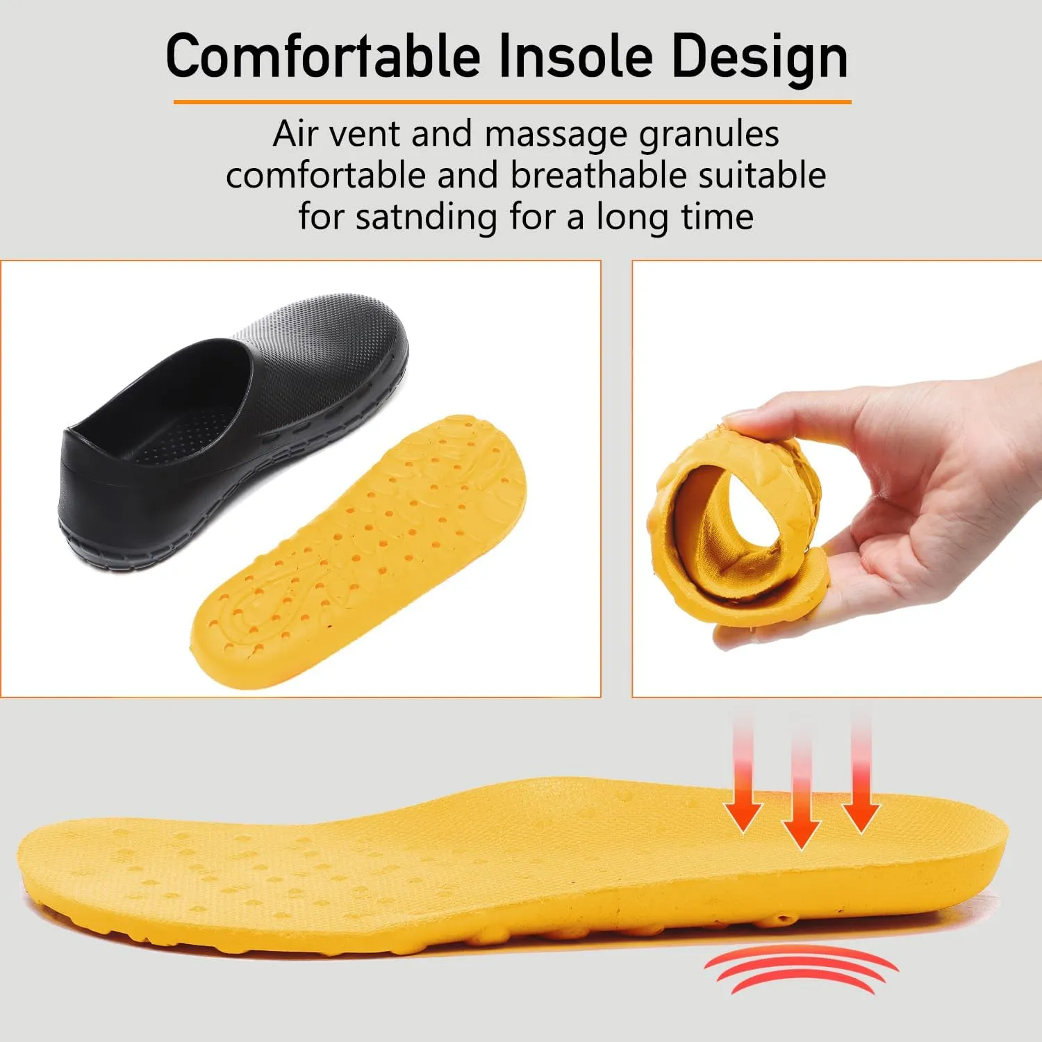 JSWEI Chef Shoes for Men - Professional Oil Water Resistant Nursing Chef ShoeNon-Slip Safety Working Shoes for Kitchen Garden Bathroom Construction