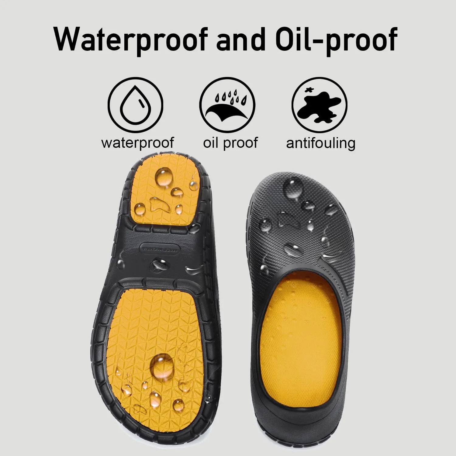 JSWEI Chef Shoes for Men - Professional Oil Water Resistant Nursing Chef ShoeNon-Slip Safety Working Shoes for Kitchen Garden Bathroom Construction