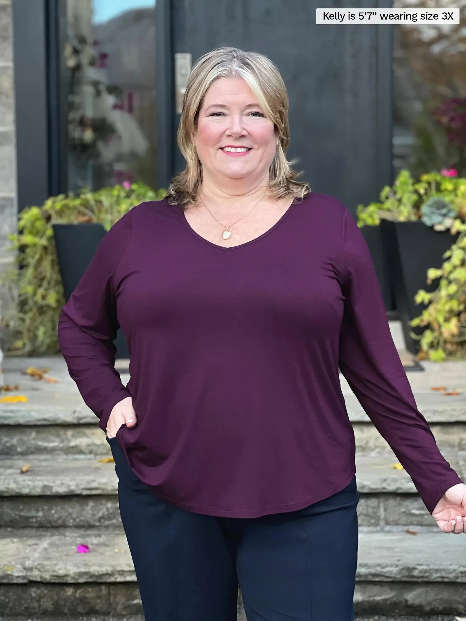 Kita long sleeve v-neck top