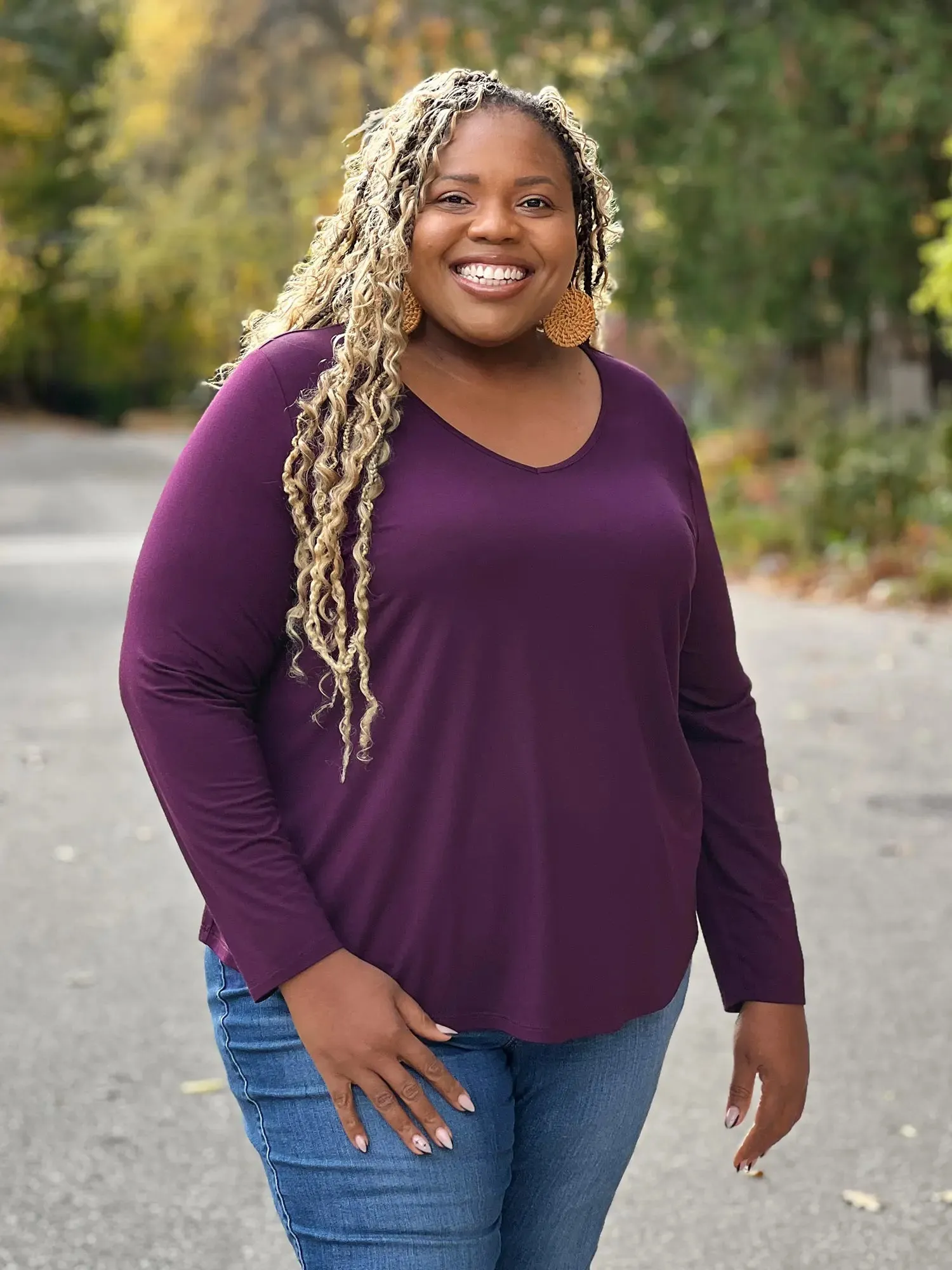 Kita long sleeve v-neck top