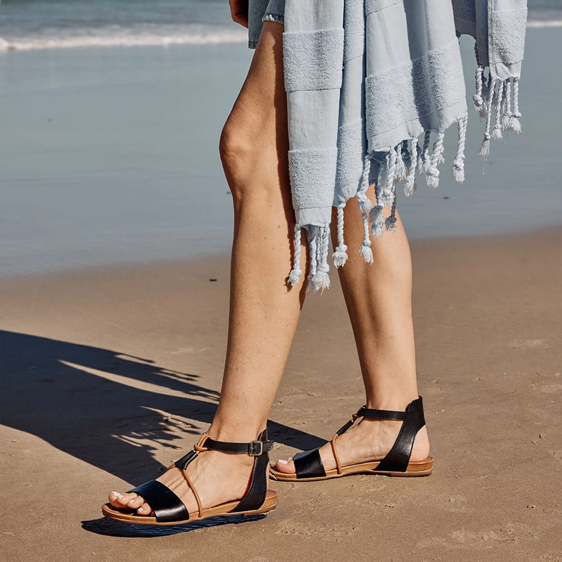 LANIE ANKLE STRAP SANDALS LEATHER