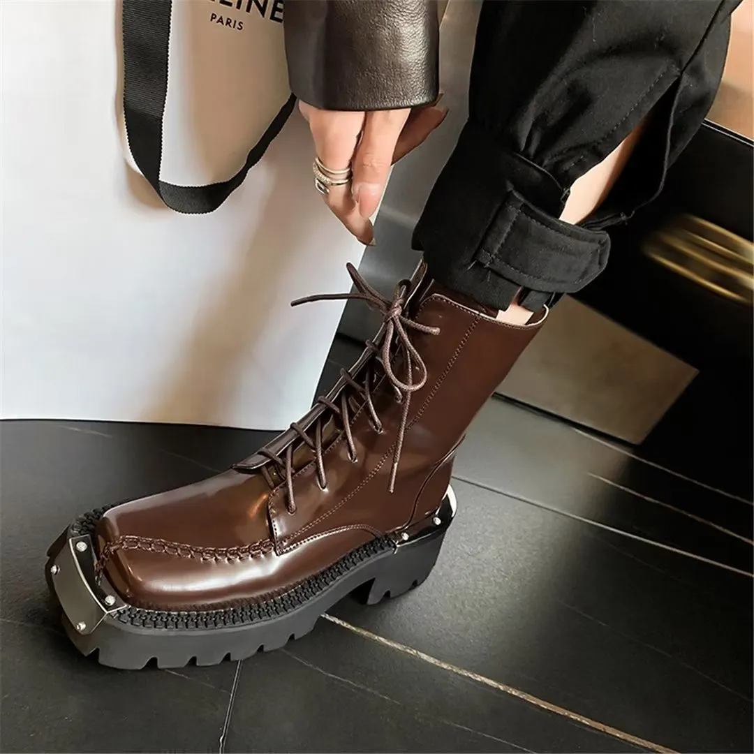 LeatherLux Chic Round Toe Winter Boots 1 2
