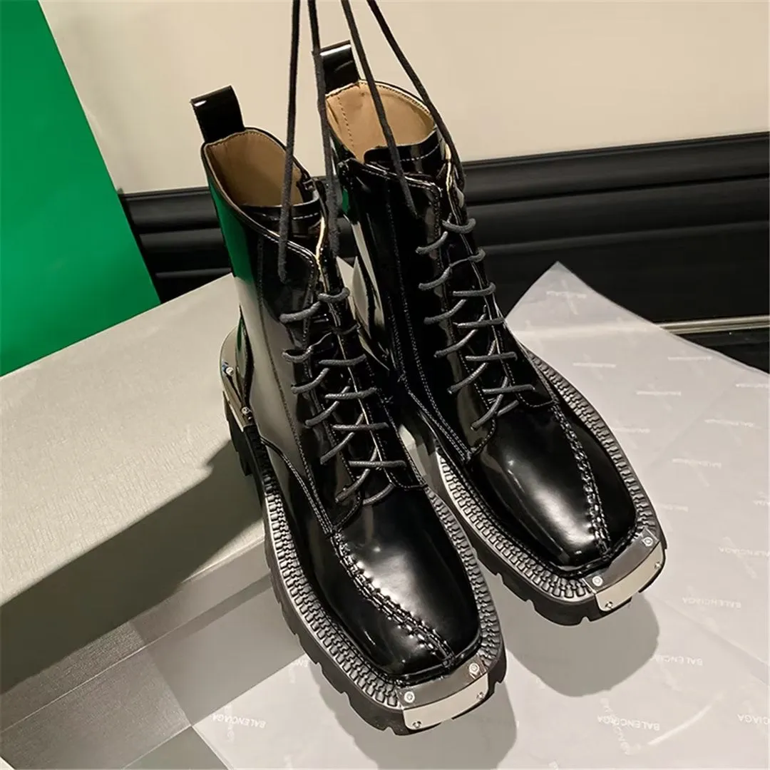 LeatherLux Chic Round Toe Winter Boots 1 2