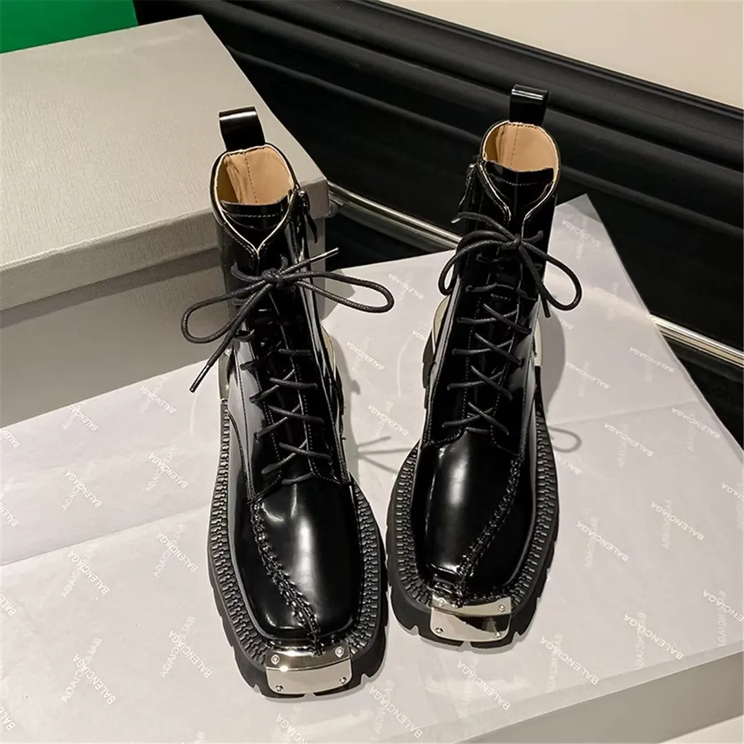 LeatherLux Chic Round Toe Winter Boots 1 2