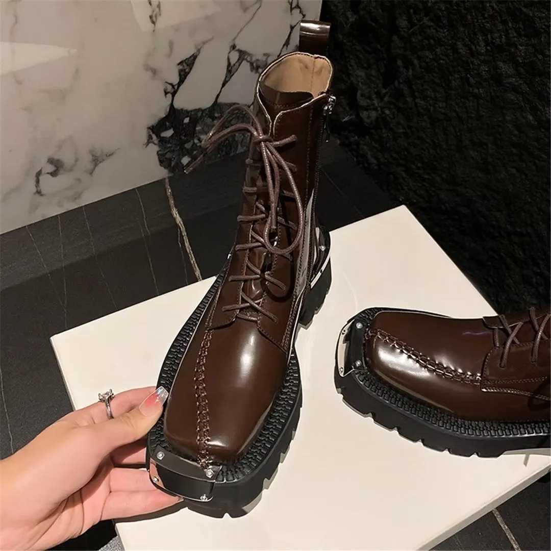 LeatherLux Chic Round Toe Winter Boots 1 2