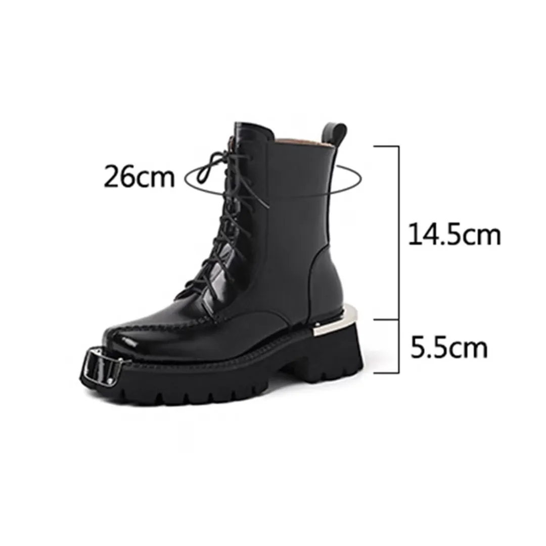 LeatherLux Chic Round Toe Winter Boots 1 2