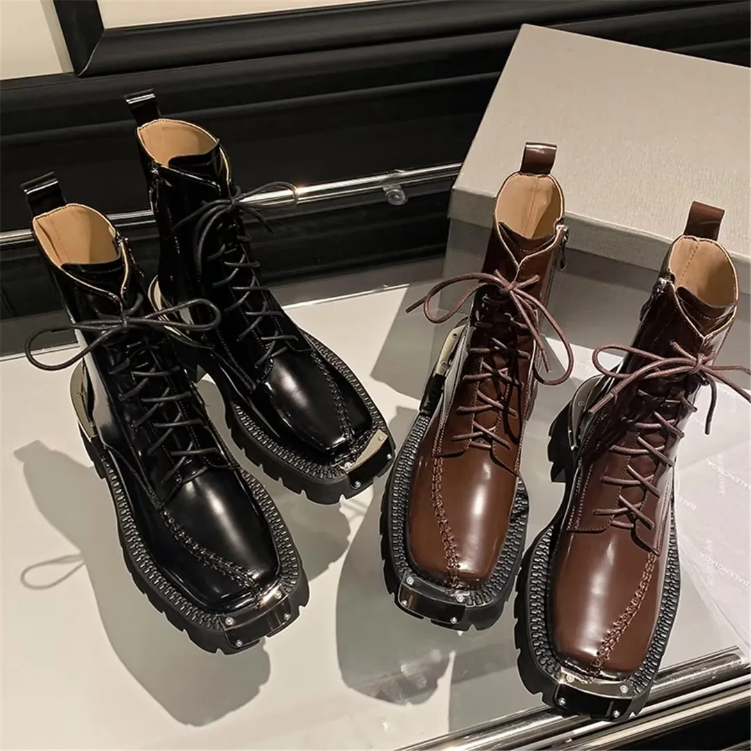 LeatherLux Chic Round Toe Winter Boots 1 2