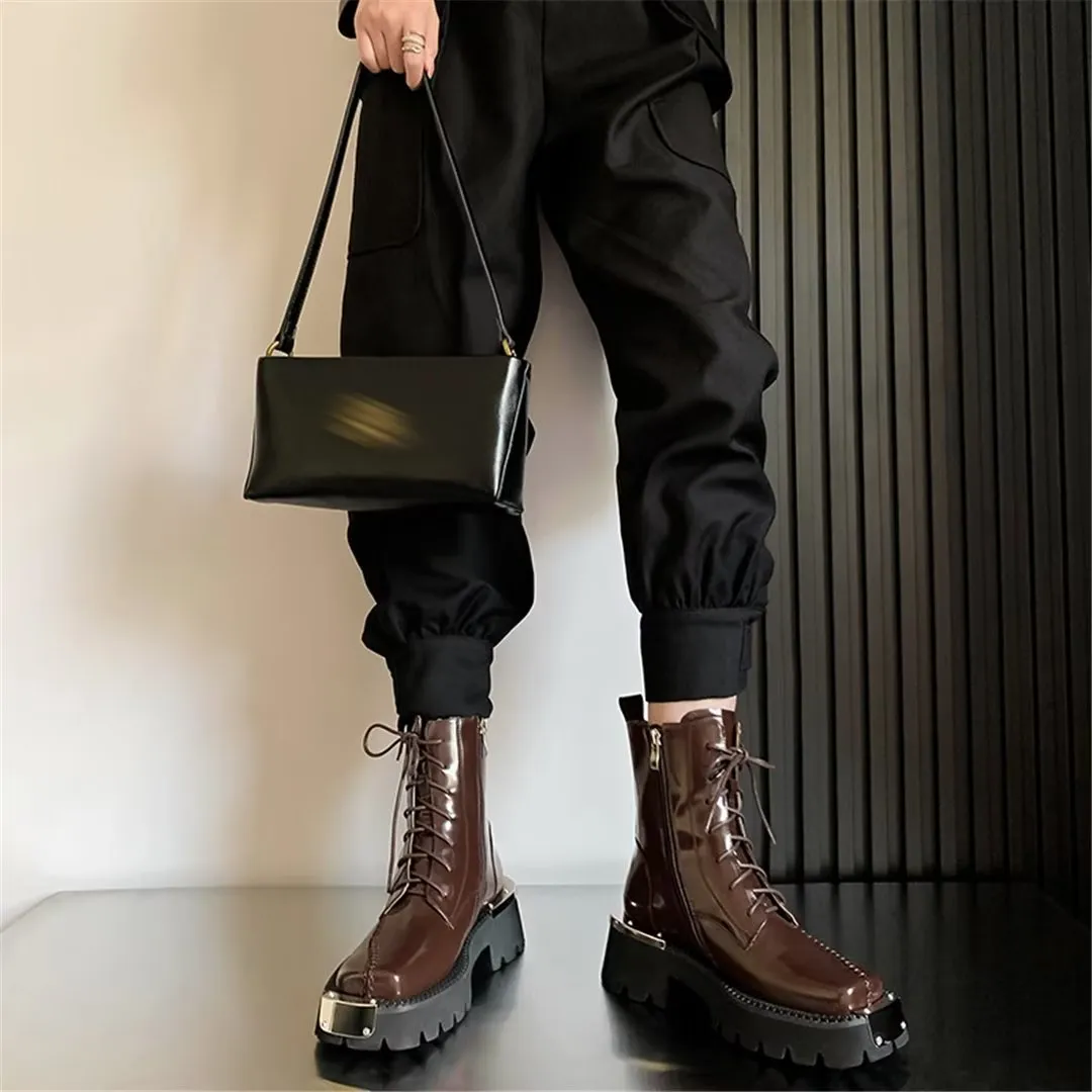 LeatherLux Chic Round Toe Winter Boots 1 2