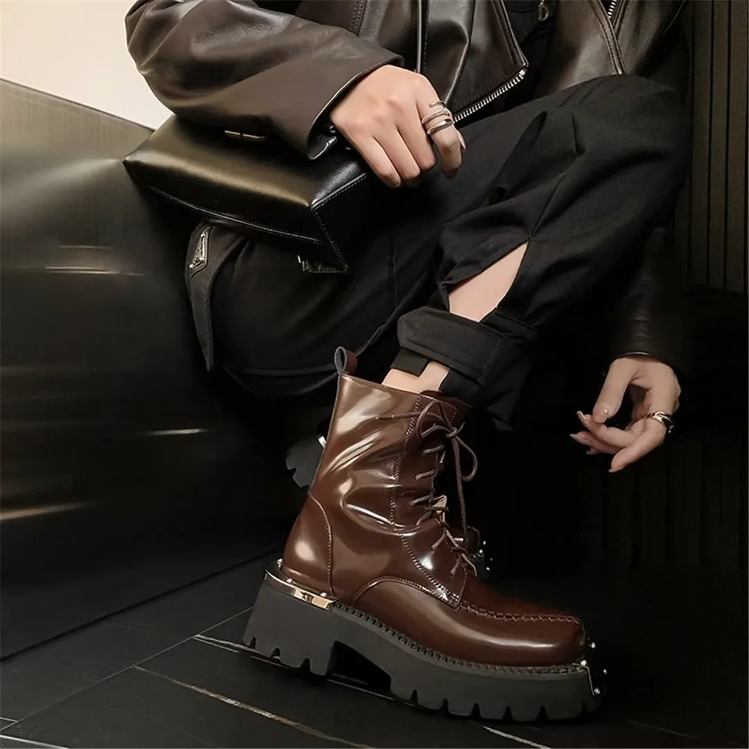 LeatherLux Chic Round Toe Winter Boots 1 2