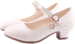 Little Girls Mary Jane Dress Pumps Shoes Princess Ballet Flats Low Heels for School Wedding Party Dress Shoes for Kids