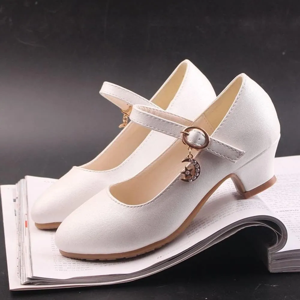 Little Girls Mary Jane Dress Pumps Shoes Princess Ballet Flats Low Heels for School Wedding Party Dress Shoes for Kids