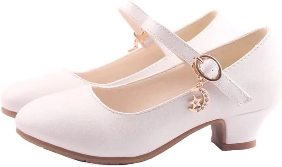 Little Girls Mary Jane Dress Pumps Shoes Princess Ballet Flats Low Heels for School Wedding Party Dress Shoes for Kids