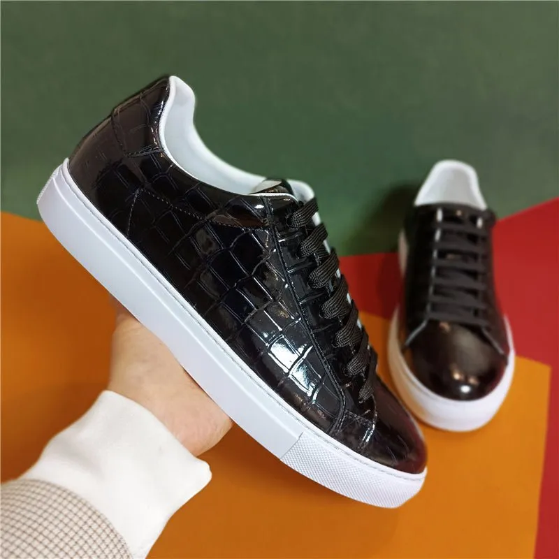 Luxe Leather Lace-up Platform Sneakers