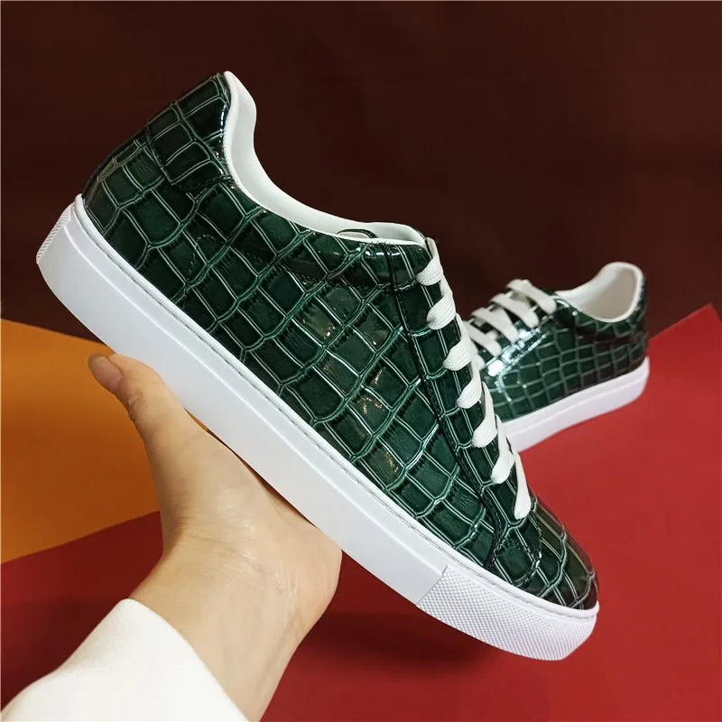 Luxe Leather Lace-up Platform Sneakers