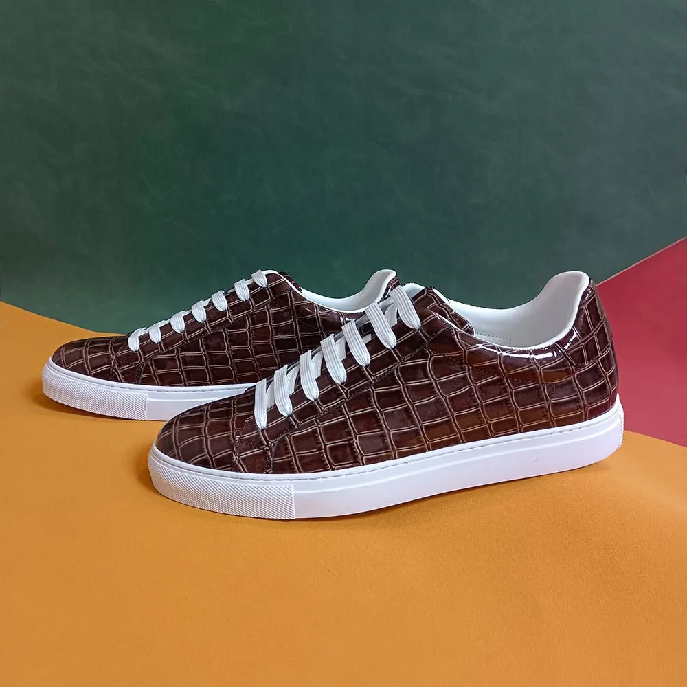 Luxe Leather Lace-up Platform Sneakers